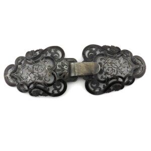Vintage Black Enamel Cape/Cloak Clasp Buckle